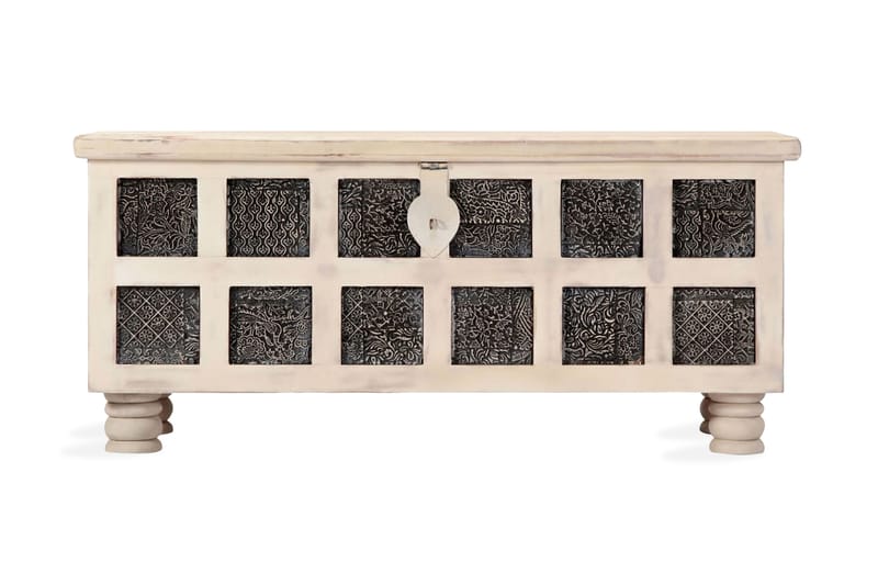 Opbevaringskasse I Massivt Akacietræ 110 X 40 X 45 Cm Hvid - Hvid - Opbevaring - Opbevaringsmøbler - Kister