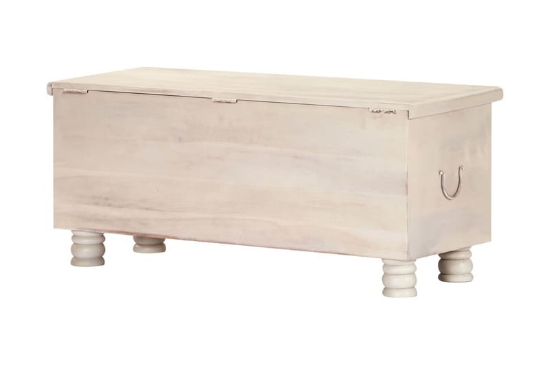 Opbevaringskasse I Massivt Akacietræ 110 X 40 X 45 Cm Hvid - Hvid - Opbevaring - Opbevaringsmøbler - Kister