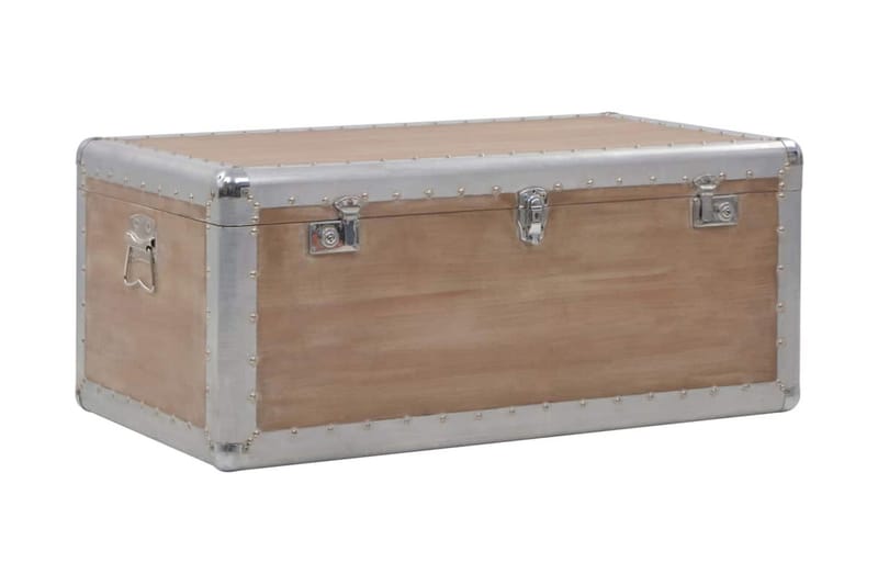 Opbevaringskasse I Massivt Grantræ 91 X 52 X 40 Cm Brun - Brun - Opbevaring - Opbevaringsmøbler - Kister