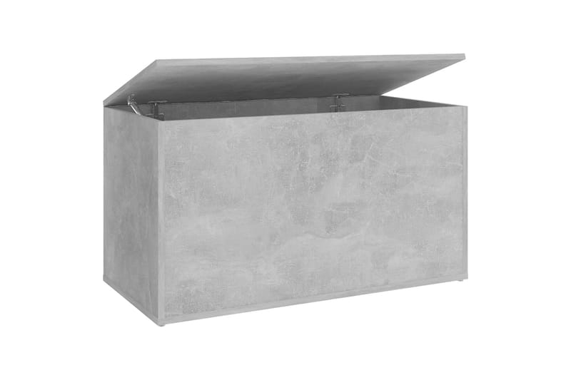 opbevaringskiste 84x42x46 cm spånplade betongrå - Grå - Kister