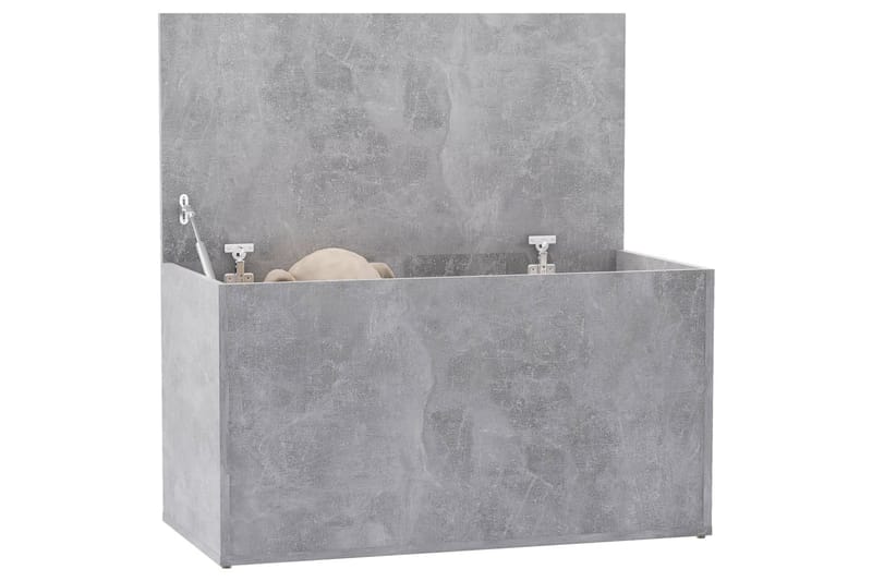 opbevaringskiste 84x42x46 cm spånplade betongrå - Grå - Opbevaring - Opbevaringsmøbler - Kister