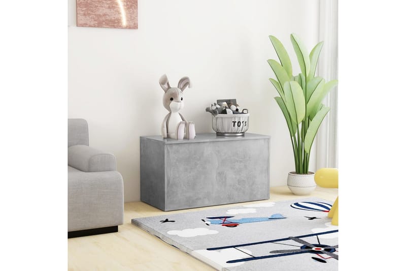 opbevaringskiste 84x42x46 cm spånplade betongrå - Grå - Opbevaring - Opbevaringsmøbler - Kister