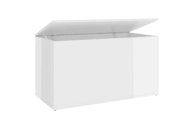 opbevaringskiste 84x42x46 cm spånplade hvid højglans - Hvid - Opbevaring - Opbevaringsmøbler - Kister