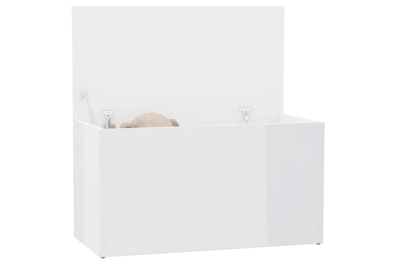 opbevaringskiste 84x42x46 cm spånplade hvid højglans - Hvid - Opbevaring - Opbevaringsmøbler - Kister