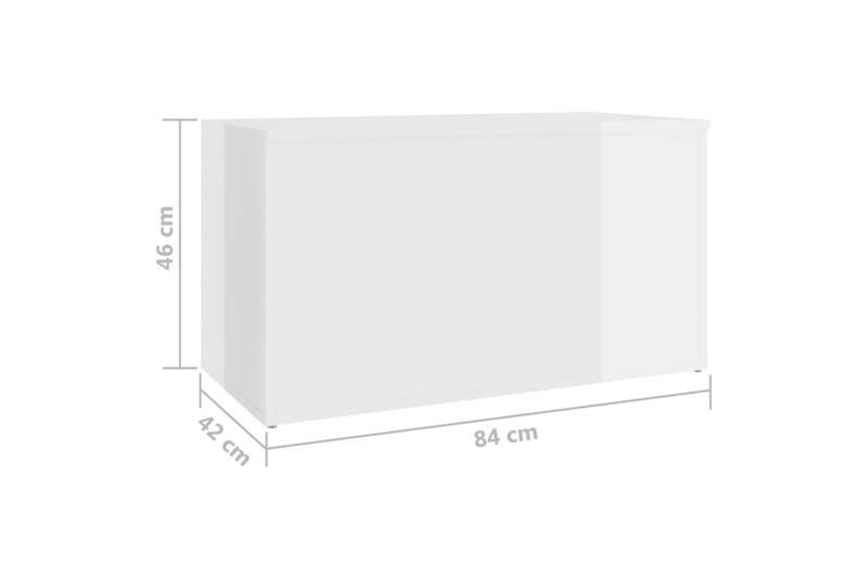 opbevaringskiste 84x42x46 cm spånplade hvid højglans - Hvid - Kister