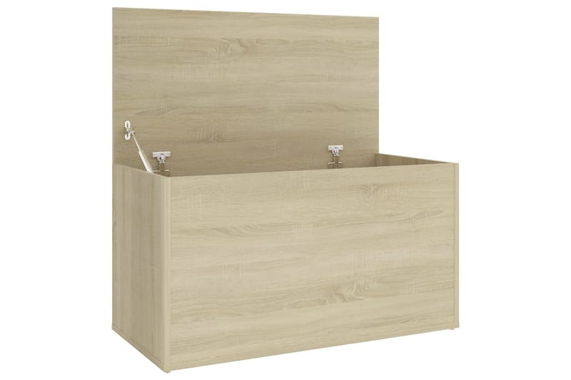opbevaringskiste 84x42x46 cm spånplade sonoma-eg - Brun - Opbevaring - Opbevaringsmøbler - Kister
