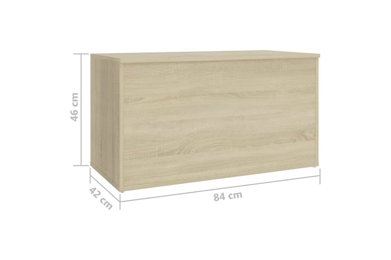 opbevaringskiste 84x42x46 cm spånplade sonoma-eg - Brun - Opbevaring - Opbevaringsmøbler - Kister