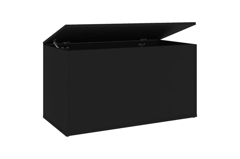 opbevaringskiste 84x42x46 cm spånplade sort - Sort - Kister