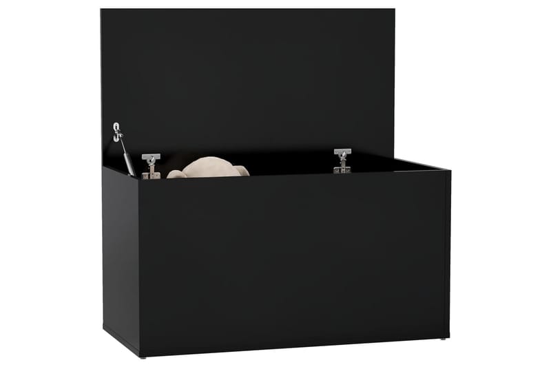 opbevaringskiste 84x42x46 cm spånplade sort - Sort - Opbevaring - Opbevaringsmøbler - Kister