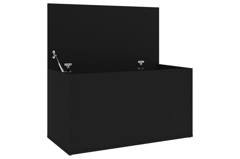 opbevaringskiste 84x42x46 cm spånplade sort - Sort - Kister