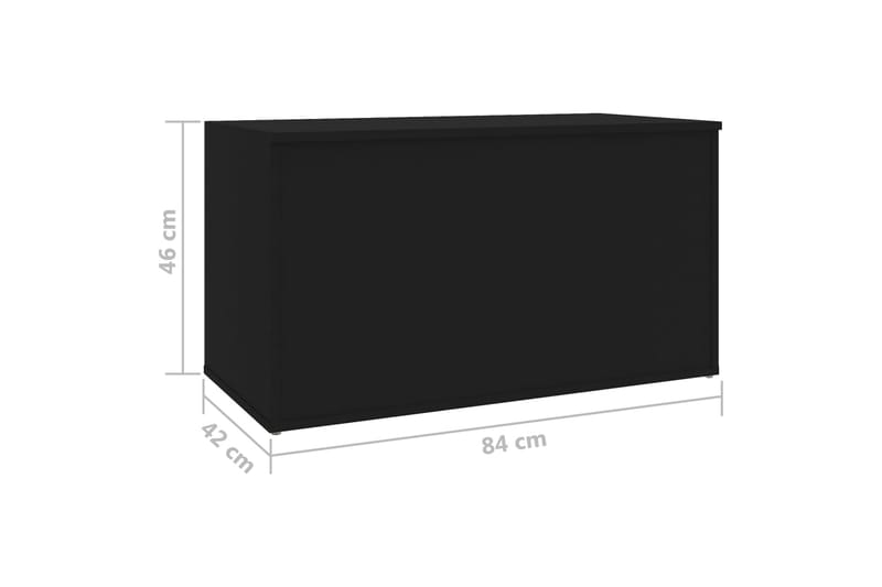 opbevaringskiste 84x42x46 cm spånplade sort - Sort - Opbevaring - Opbevaringsmøbler - Kister