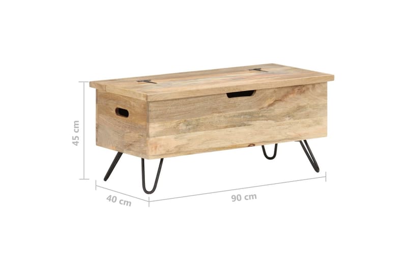 Opbevaringskiste 90X40X45 cm Massivt Mangotræ - Brun - Opbevaring - Opbevaringsmøbler - Kister