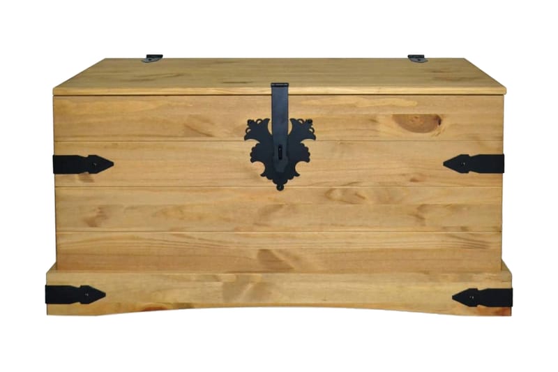 Opbevaringskiste I Fyr Corona-Serien 91X49,5X47Cm - Brun - Opbevaring - Opbevaringsmøbler - Kister