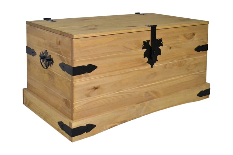 Opbevaringskiste I Fyr Corona-Serien 91X49,5X47Cm - Brun - Opbevaring - Opbevaringsmøbler - Kister