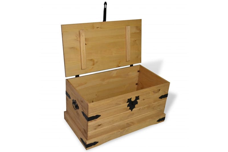 Opbevaringskiste I Fyr Corona-Serien 91X49,5X47Cm - Brun - Opbevaring - Opbevaringsmøbler - Kister