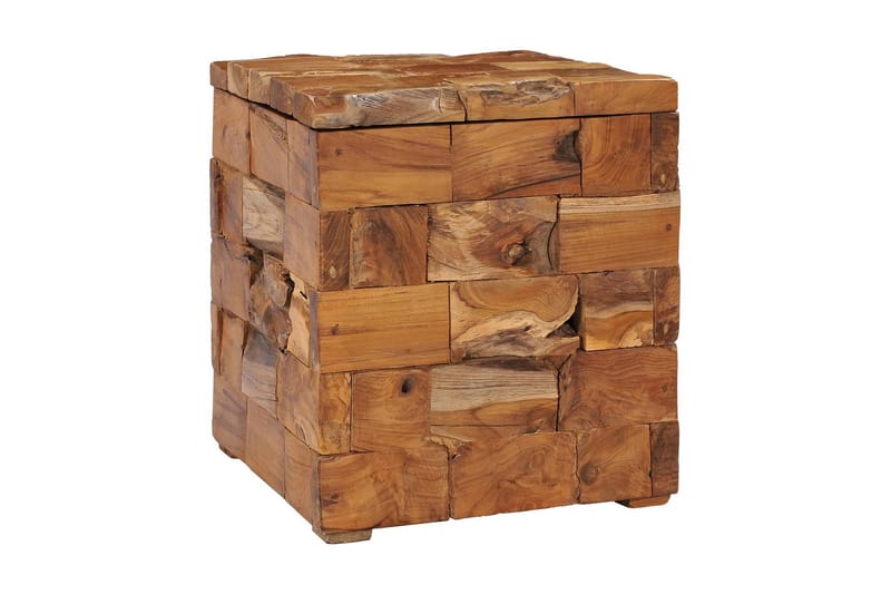 Opbevaringstaburet 40 X 40 X 45 Cm Massivt Teaktræ - Brun - Opbevaring - Opbevaringsmøbler - Kister