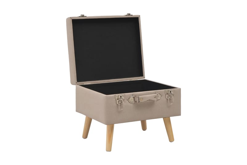 Opbevaringstaburetter 3 Stk. Stof Beige - Beige - Opbevaring - Opbevaringsmøbler - Kister