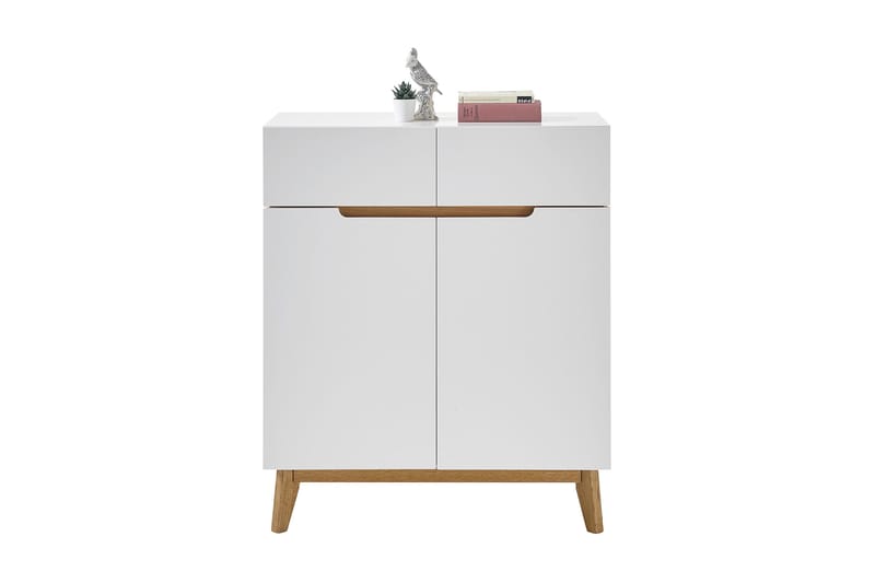 Siraaj Foyerkiste 85 cm - Hvid/Eg - Opbevaring - Opbevaringsmøbler - Kister