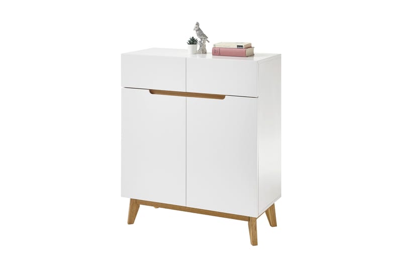 Siraaj Foyerkiste 85 cm - Hvid/Eg - Opbevaring - Opbevaringsmøbler - Kister