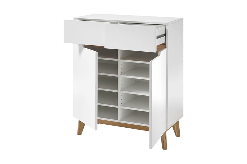 Siraaj Foyerkiste 85 cm - Hvid/Eg - Opbevaring - Opbevaringsmøbler - Kister