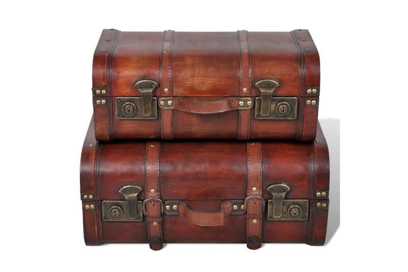 Skattekiste Vintagestil Træ 2 Stk. Brun - Brun - Opbevaring - Opbevaringsmøbler - Kister