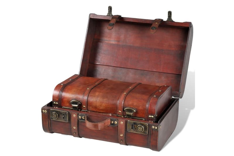 Skattekiste Vintagestil Træ 2 Stk. Brun - Brun - Opbevaring - Opbevaringsmøbler - Kister