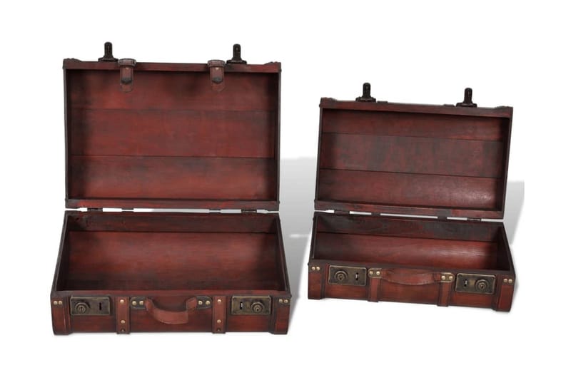 Skattekiste Vintagestil Træ 2 Stk. Brun - Brun - Opbevaring - Opbevaringsmøbler - Kister
