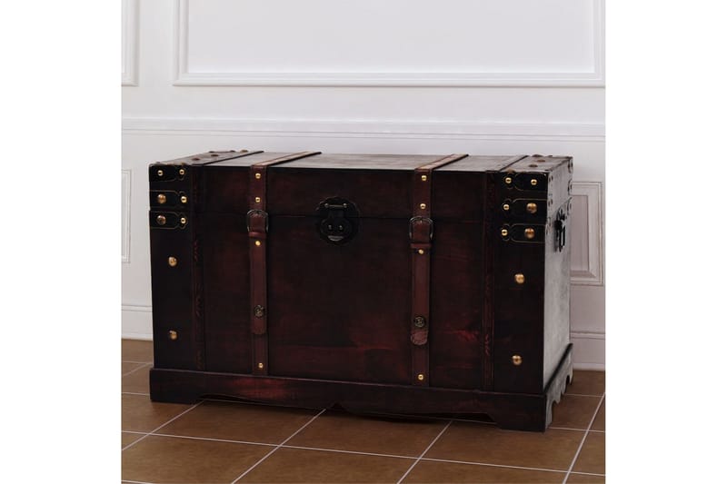 Vintage Skattekiste I Træ 66 X 38 X 40 Cm - Brun - Opbevaring - Opbevaringsmøbler - Kister