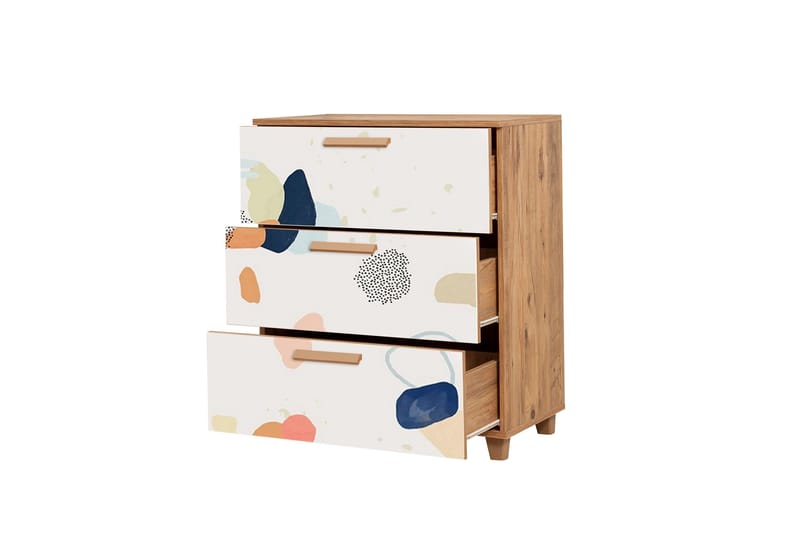 Leva Kommode 80x95 cm Brun/Hvid - Hanah Home - Opbevaring - Opbevaringsmøbler - Kommode - Entrékommode