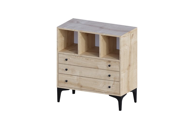 Neki Kommode 80x86 cm Beige - Hanah Home - Opbevaring - Opbevaringsmøbler - Kommode - Entrékommode