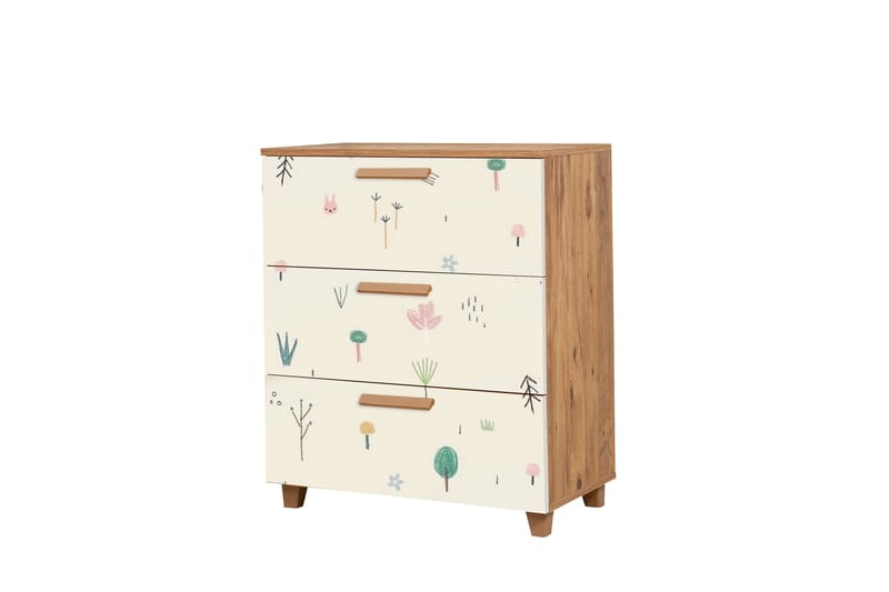 Leva Kommode 80x95 cm Brun/Hvid - Hanah Home - Opbevaring - Opbevaringsmøbler - Kommode - Entrékommode
