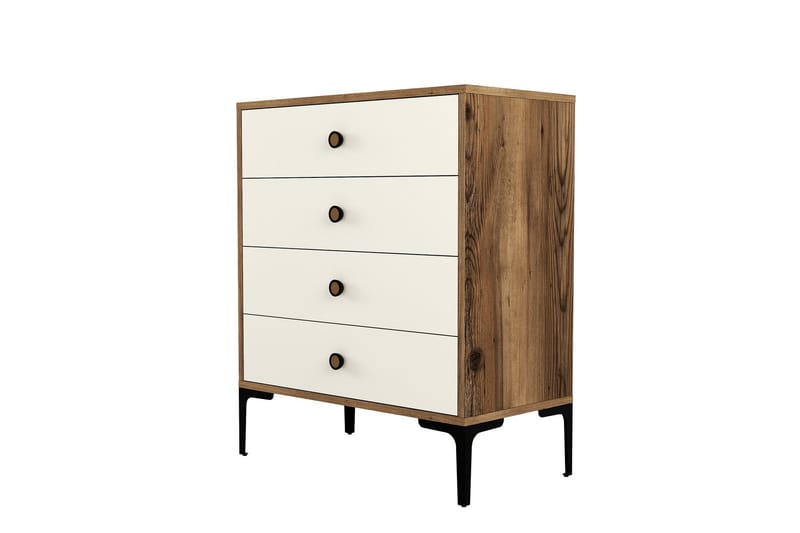 Ameias Kommode 76x90,7 cm Brun/Beige - Hanah Home - Opbevaring - Opbevaringsmøbler - Kommode - Entrékommode