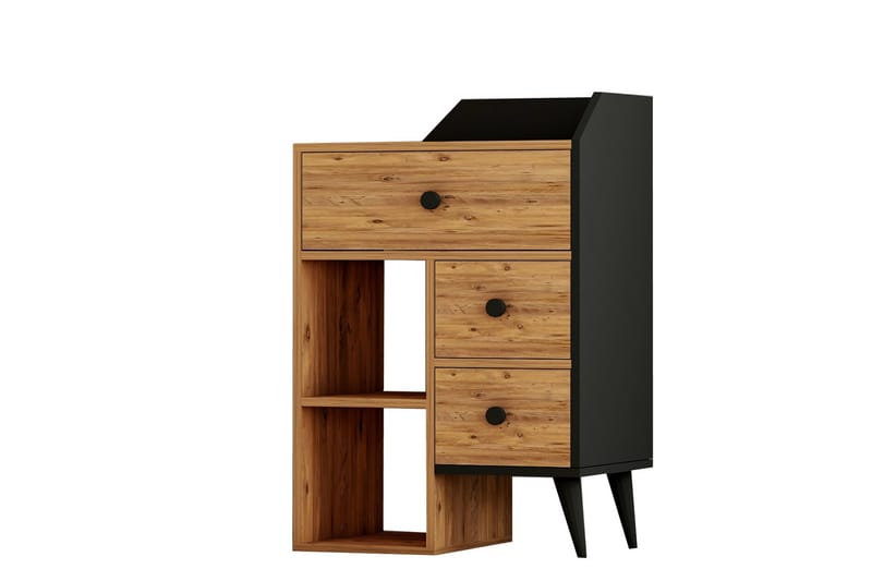 Hafing Kommode 64x94,6 cm Sort/Brun - Hanah Home - Opbevaring - Opbevaringsmøbler - Kommode - Entrékommode