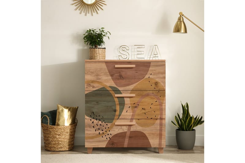 Leva Kommode 80x95 cm Brun - Hanah Home - Opbevaring - Opbevaringsmøbler - Kommode - Entrékommode