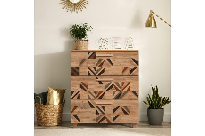 Leva Kommode 80x95 cm Brun - Hanah Home - Opbevaring - Opbevaringsmøbler - Kommode - Entrékommode