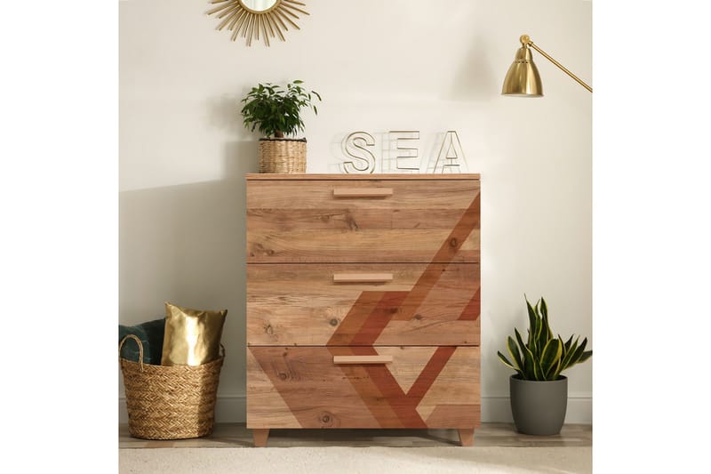 Leva Kommode 80x95 cm Brun - Hanah Home - Opbevaring - Opbevaringsmøbler - Kommode - Entrékommode