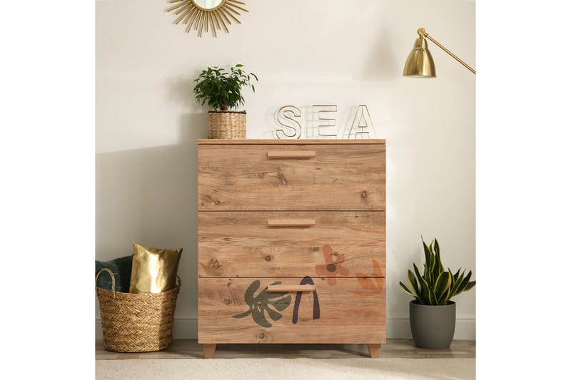 Leva Kommode 80x95 cm Brun - Hanah Home - Opbevaring - Opbevaringsmøbler - Kommode - Entrékommode