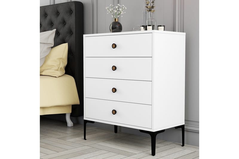 Ameias Kommode 76x90,7 cm Hvid - Hanah Home - Opbevaring - Opbevaringsmøbler - Kommode - Entrékommode