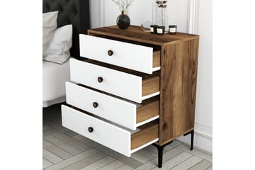 Ameias Kommode 76x90,7 cm Brun/Hvit - Hanah Home - Opbevaring - Opbevaringsmøbler - Kommode - Entrékommode