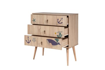 Bertoaria Kommode 80x89 cm Brun - Hanah Home - Opbevaring - Opbevaringsmøbler - Kommode - Entrékommode