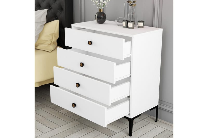 Ameias Kommode 76x90,7 cm Hvid - Hanah Home - Opbevaring - Opbevaringsmøbler - Kommode - Entrékommode