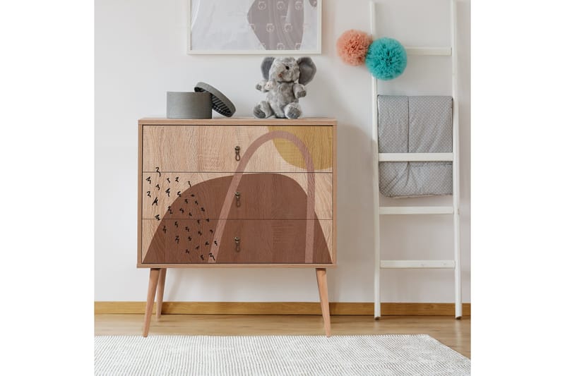 Bertoaria Kommode 80x89 cm Brun - Hanah Home - Opbevaring - Opbevaringsmøbler - Kommode - Entrékommode