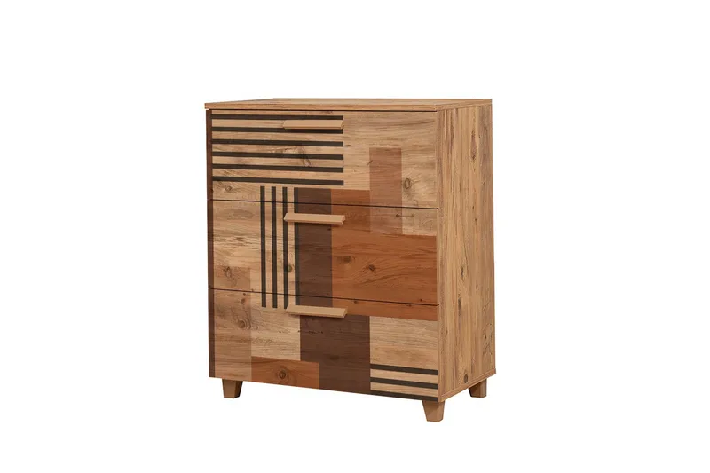 Leva Kommode 80x95 cm Brun - Hanah Home - Opbevaring - Opbevaringsmøbler - Kommode - Entrékommode