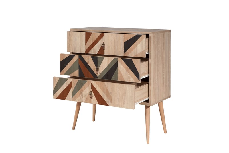 Bertoaria Kommode 80x89 cm Brun - Hanah Home - Opbevaring - Opbevaringsmøbler - Kommode - Entrékommode