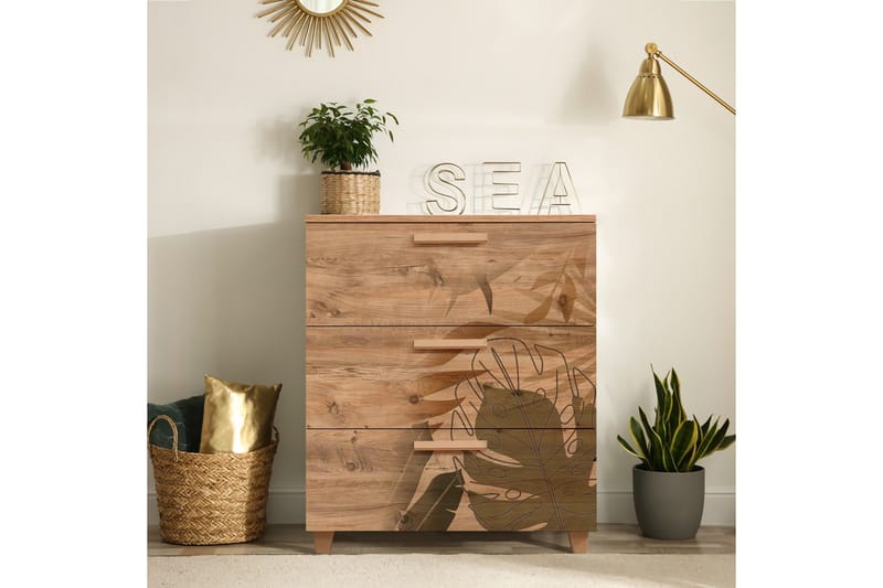 Leva Kommode 80x95 cm Brun - Hanah Home - Opbevaring - Opbevaringsmøbler - Kommode - Entrékommode