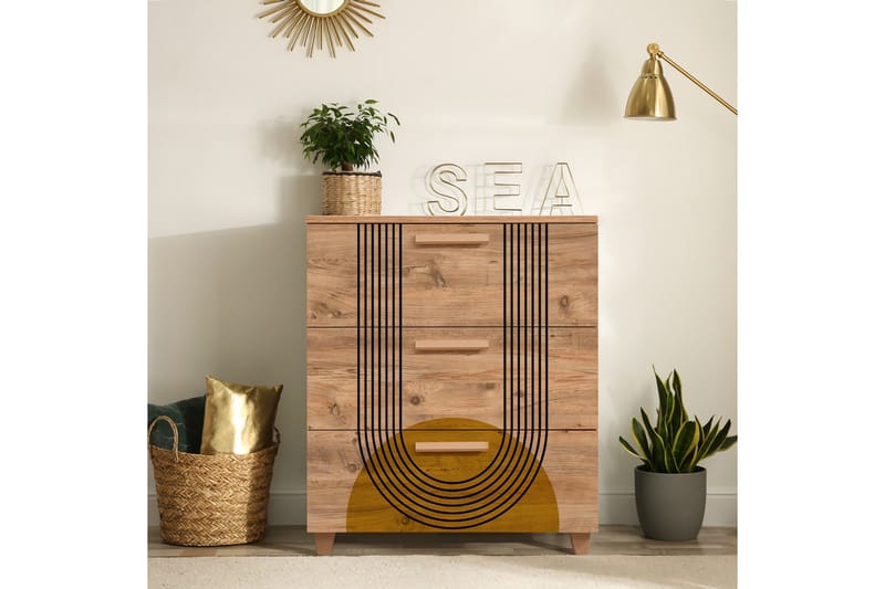 Leva Kommode 80x95 cm Brun - Hanah Home - Opbevaring - Opbevaringsmøbler - Kommode - Entrékommode