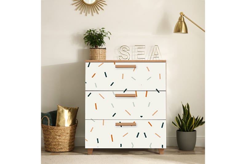 Leva Kommode 80x95 cm Brun/Hvid - Hanah Home - Opbevaring - Opbevaringsmøbler - Kommode - Entrékommode