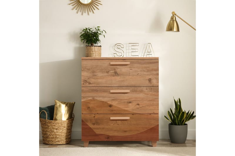 Leva Kommode 80x95 cm Brun - Hanah Home - Opbevaring - Opbevaringsmøbler - Kommode - Entrékommode