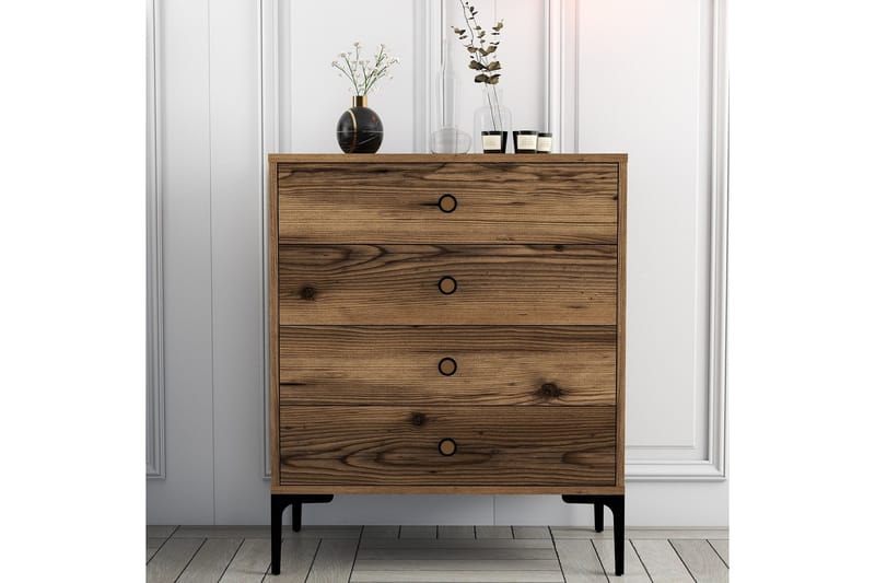 Ameias Kommode 76x90,7 cm Brun - Hanah Home - Opbevaring - Opbevaringsmøbler - Kommode - Entrékommode