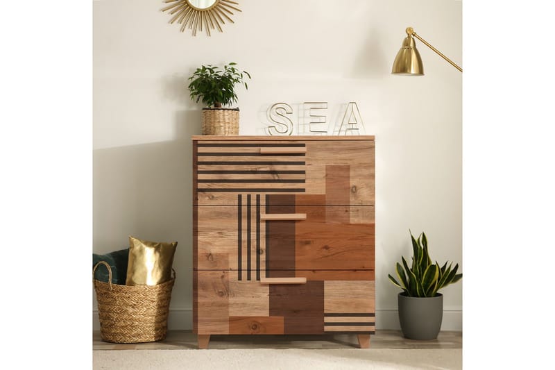 Leva Kommode 80x95 cm Brun - Hanah Home - Opbevaring - Opbevaringsmøbler - Kommode - Entrékommode